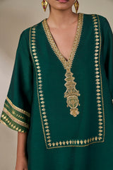 Green Kathakali Muse Kurta Set