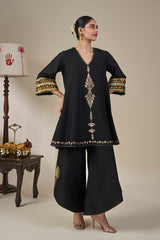 Black Pinnacle Arch Kurta Set