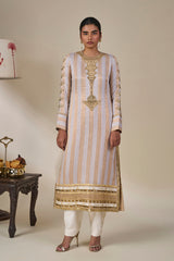 Lilac Cosmic Ascent Stripe Kurta Set