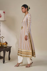Lilac Cosmic Ascent Stripe Kurta Set