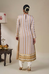 Lilac Cosmic Ascent Stripe Kurta Set