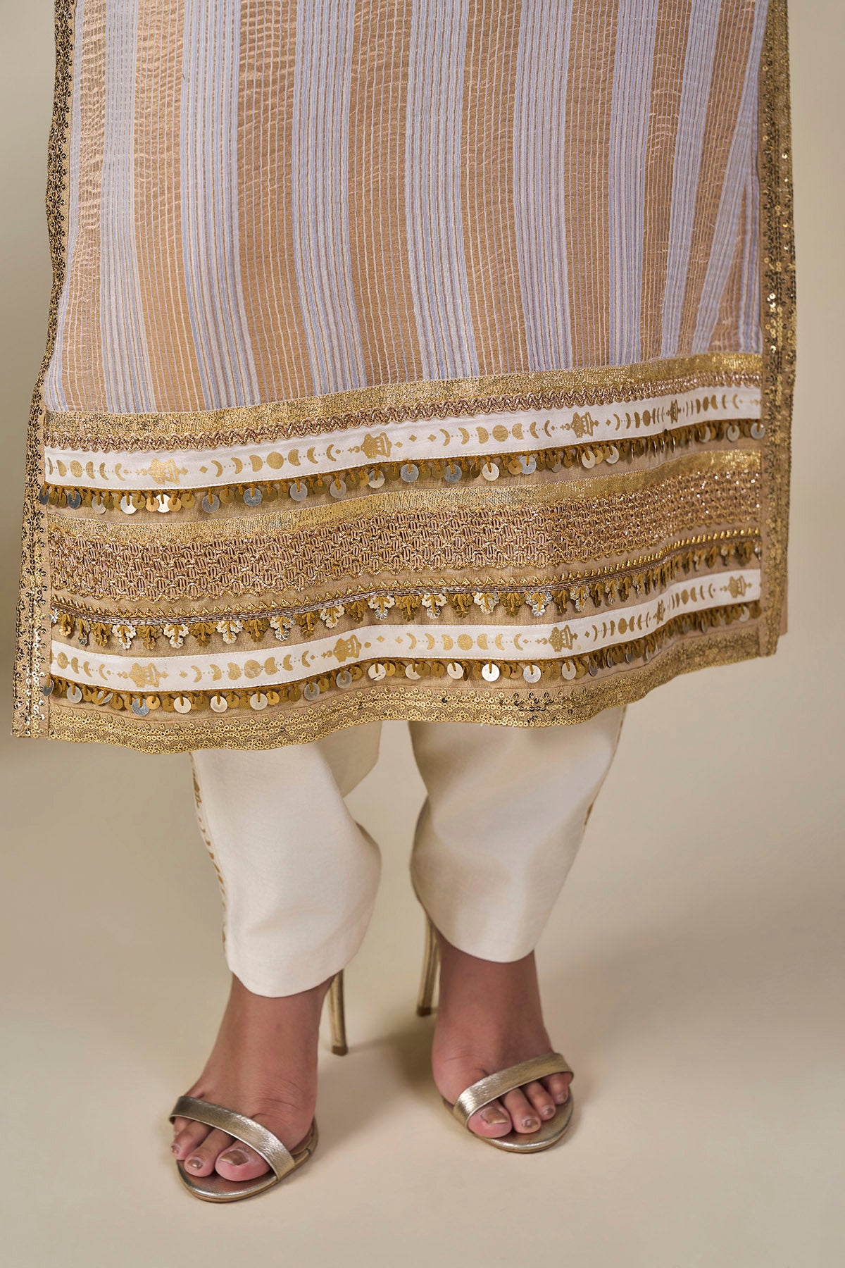 Lilac Cosmic Ascent Stripe Kurta Set
