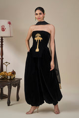 Black Blooming Sun Corset Set