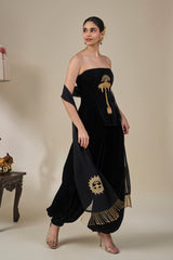 Black Blooming Sun Corset Set