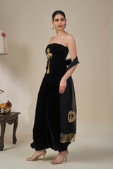 Black Blooming Sun Corset Set