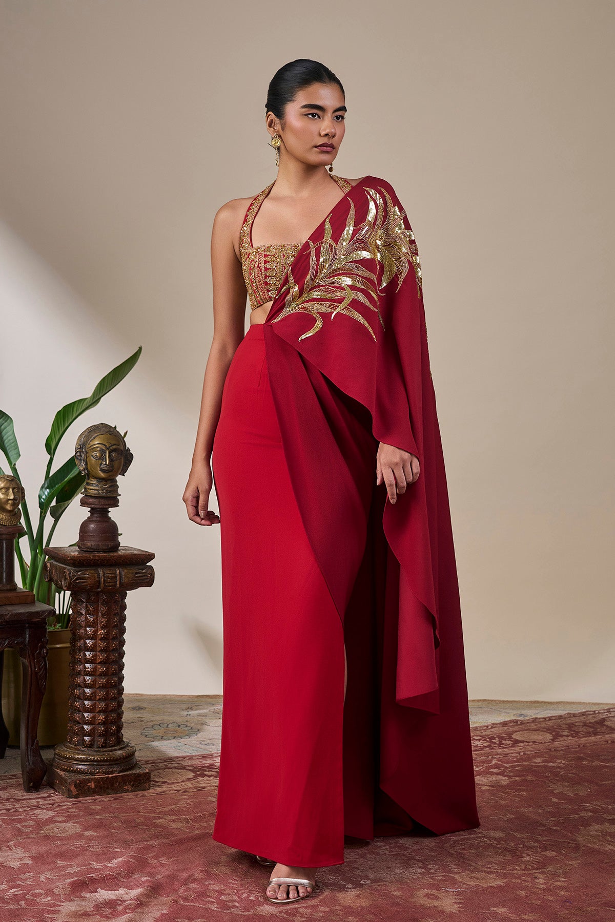 Rang Laal Drape Skirt Set
