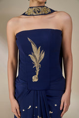 Blue Cosmic Birdsong Corset Set