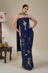Blue Cosmic Birdsong Corset Set