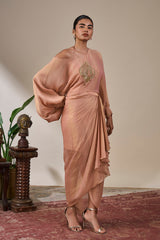 Gulab Rosette Drape Skirt Set