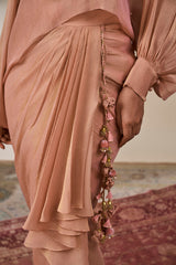 Gulab Rosette Drape Skirt Set