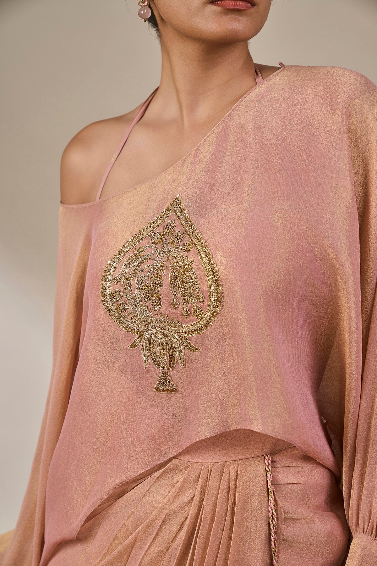 Gulab Rosette Drape Skirt Set