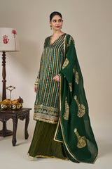 Green Kera Palm Anarkali Set