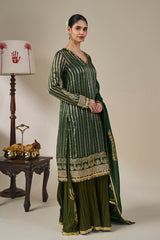 Green Kera Palm Anarkali Set