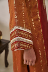 Rust Celestial Moonfall Kurta Set