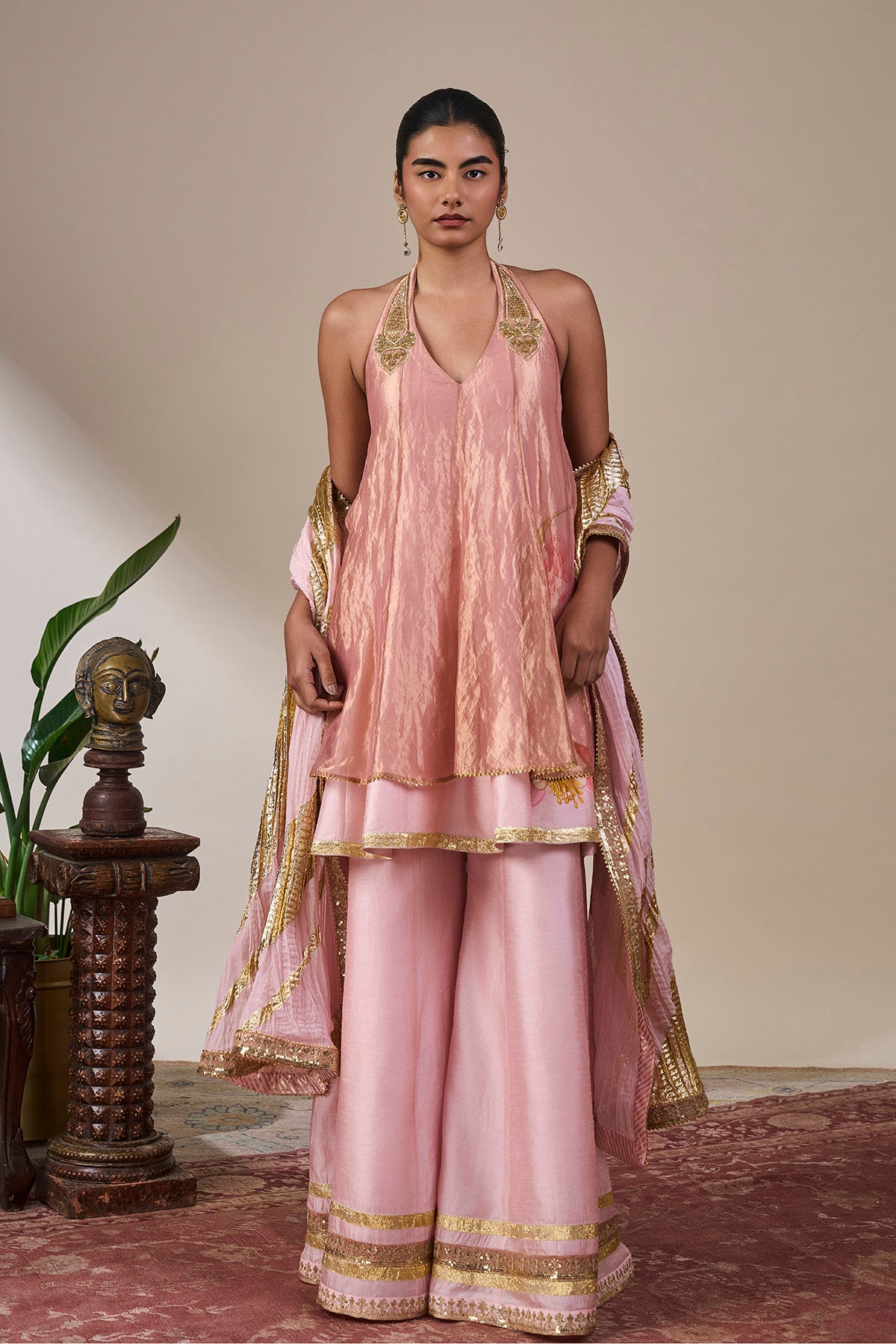 Gulabi Patra Anarkali Set