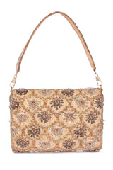 Gold silver aayena clutch