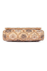 Gold silver aayena clutch