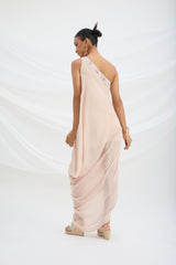 ONE SHOULDER DRAPE DRESS