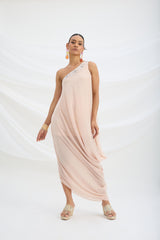 ONE SHOULDER DRAPE DRESS
