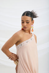ONE SHOULDER DRAPE DRESS