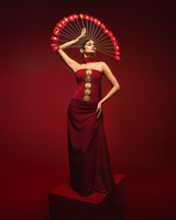 The Ghana Gator Corset Set In Red