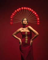 The Ghana Gator Corset Set In Red