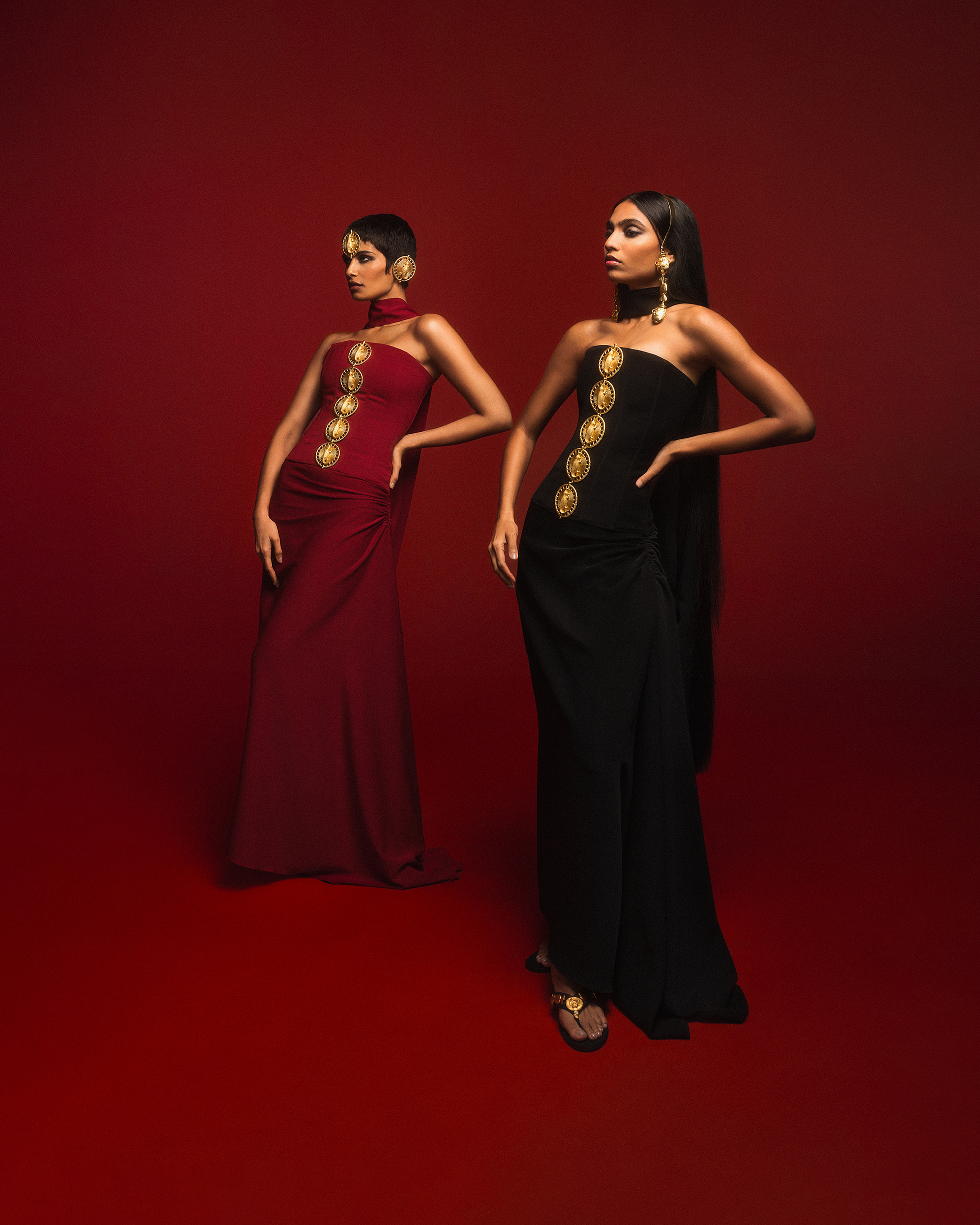 The Ghana Gator Corset Set In Red