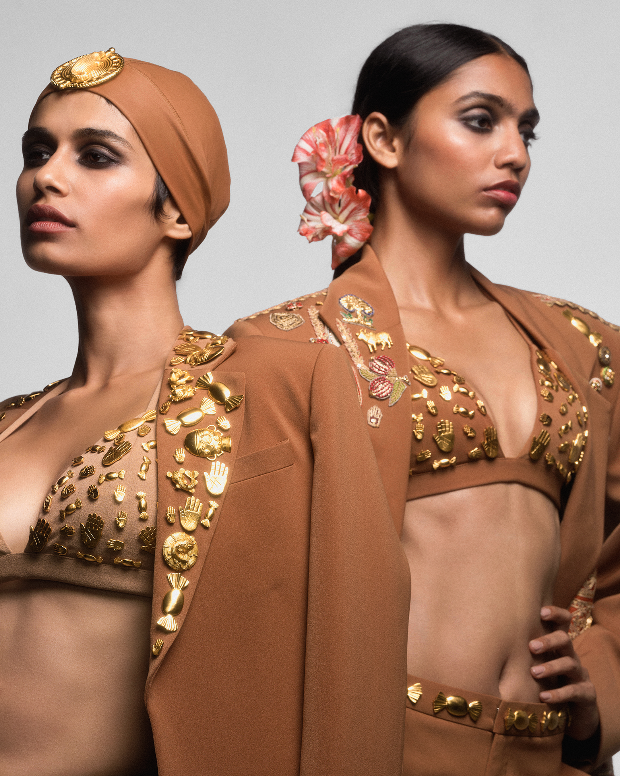 The Tan Trophy Jacket Set