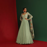 Jade embroidered anarkali set