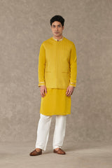 Corn Yellow Tissue Bandi and Kurta Set