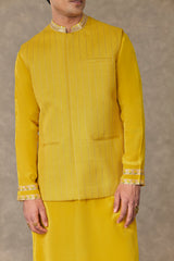 Corn Yellow Tissue Bandi and Kurta Set