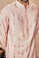 BABY PINK TRIBAL PILLAR KURTA