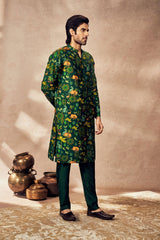 GREEN TROPICAL RHAPSODY KURTA SET