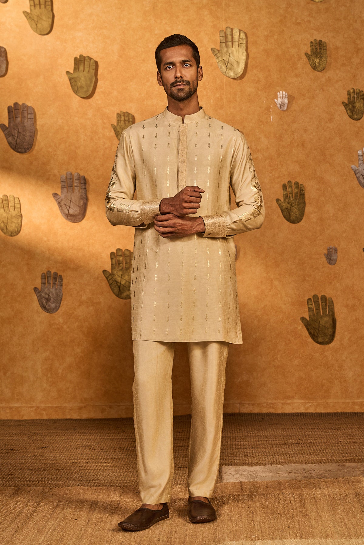 BEIGE LITTILE POTS KURTA SET
