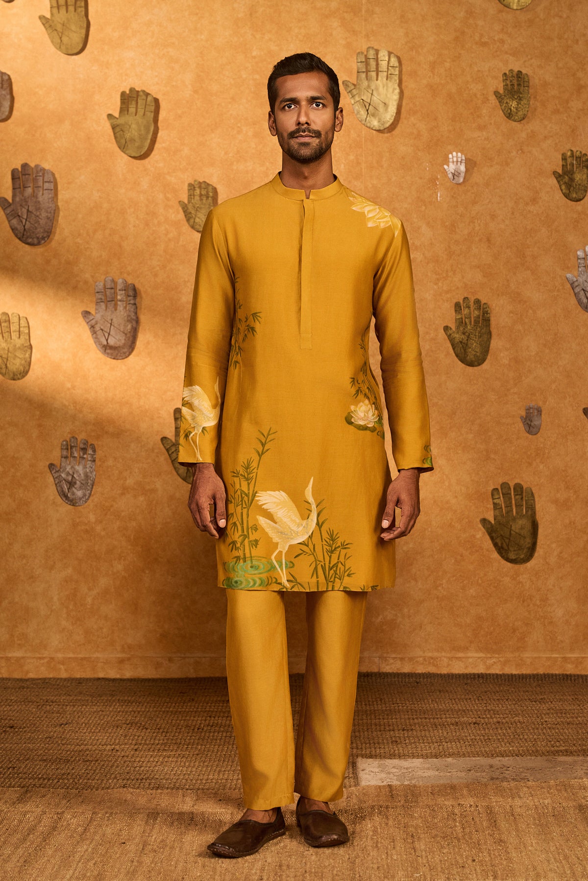 OCHRE BAMBOO GROVE KURTA SET
