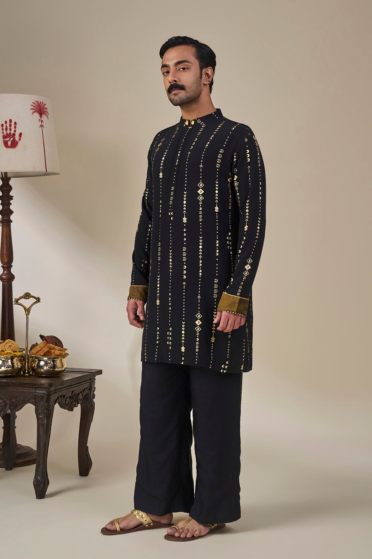 Black Celestial Moonfall Kurta Set