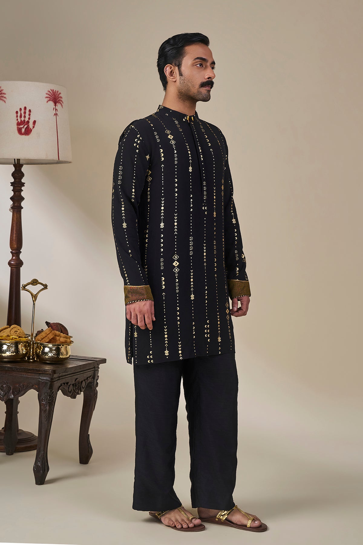Black Celestial Moonfall Kurta Set