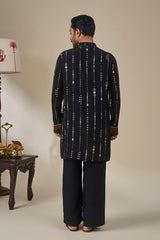 Black Celestial Moonfall Kurta Set