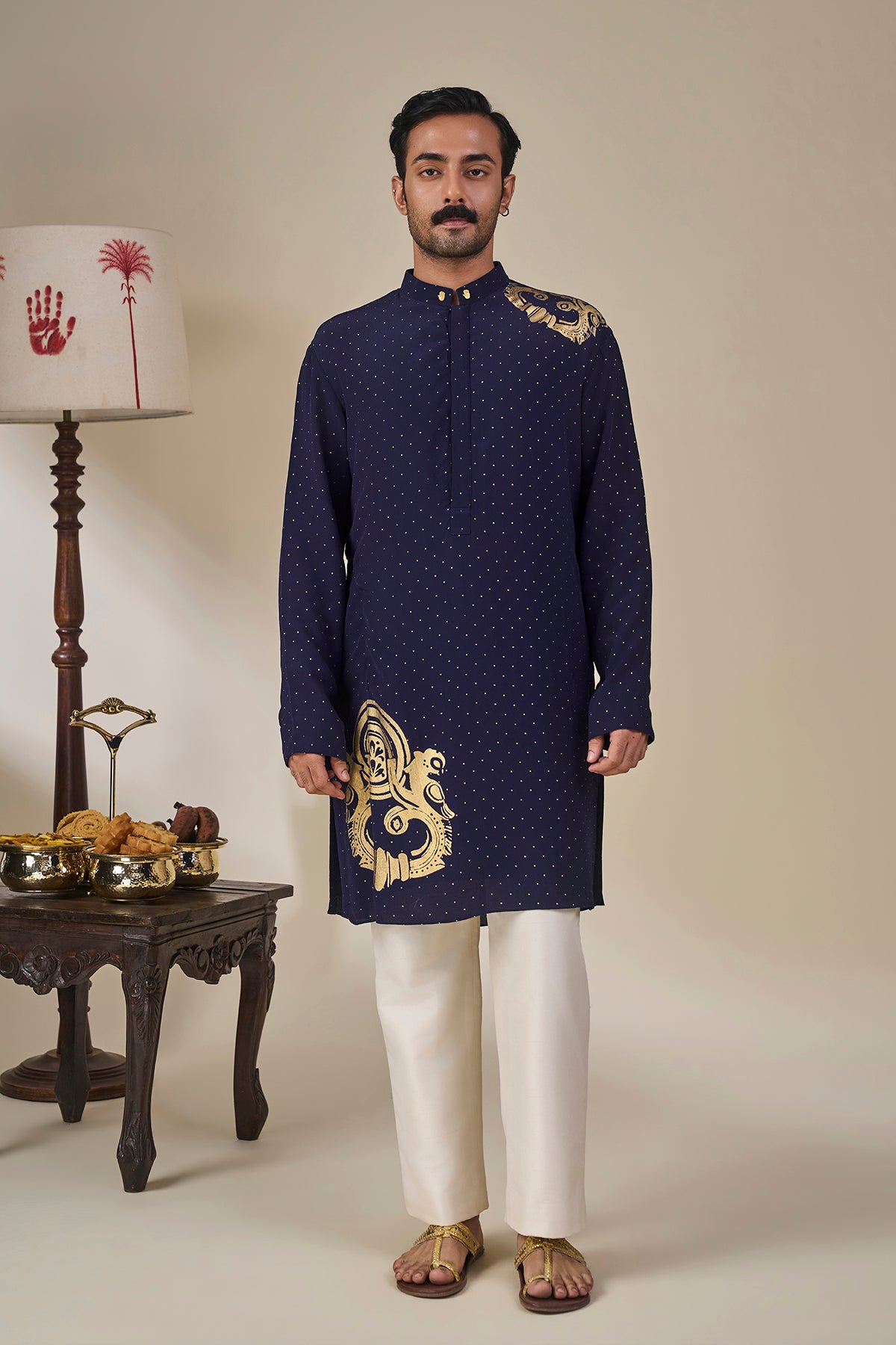 Midnight Blue Astral Arch Kurta