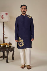 Midnight Blue Astral Arch Kurta