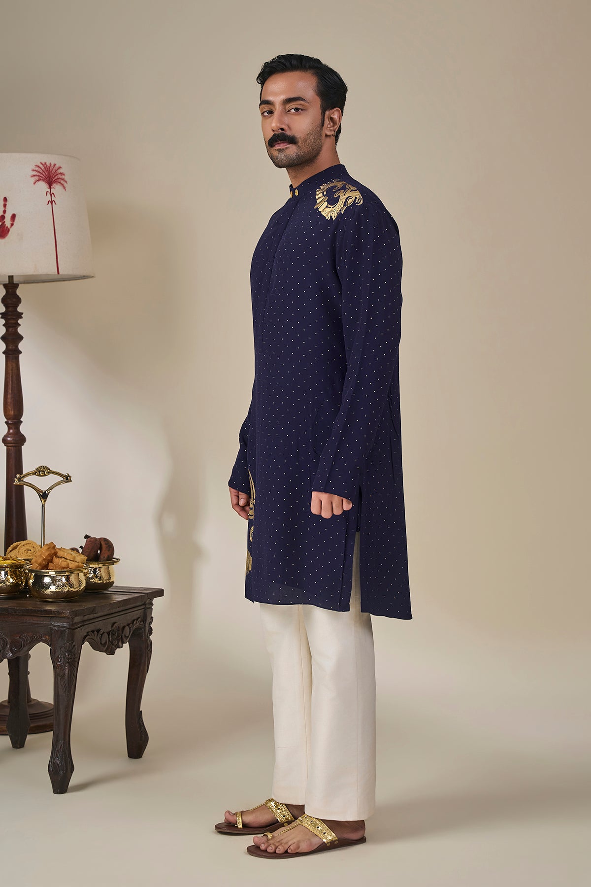 Midnight Blue Astral Arch Kurta