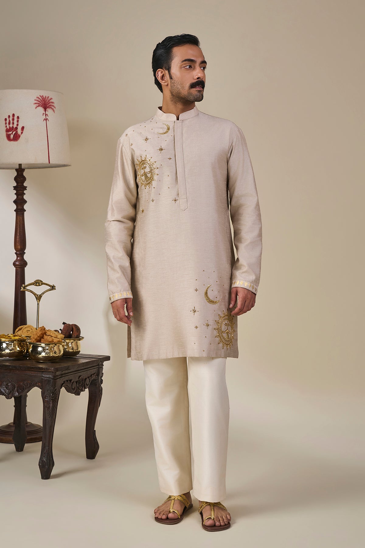 Grey Astral Bloom Kurta Set