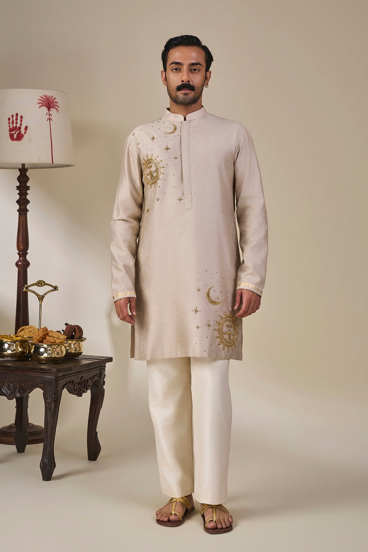 Grey Astral Bloom Kurta Set