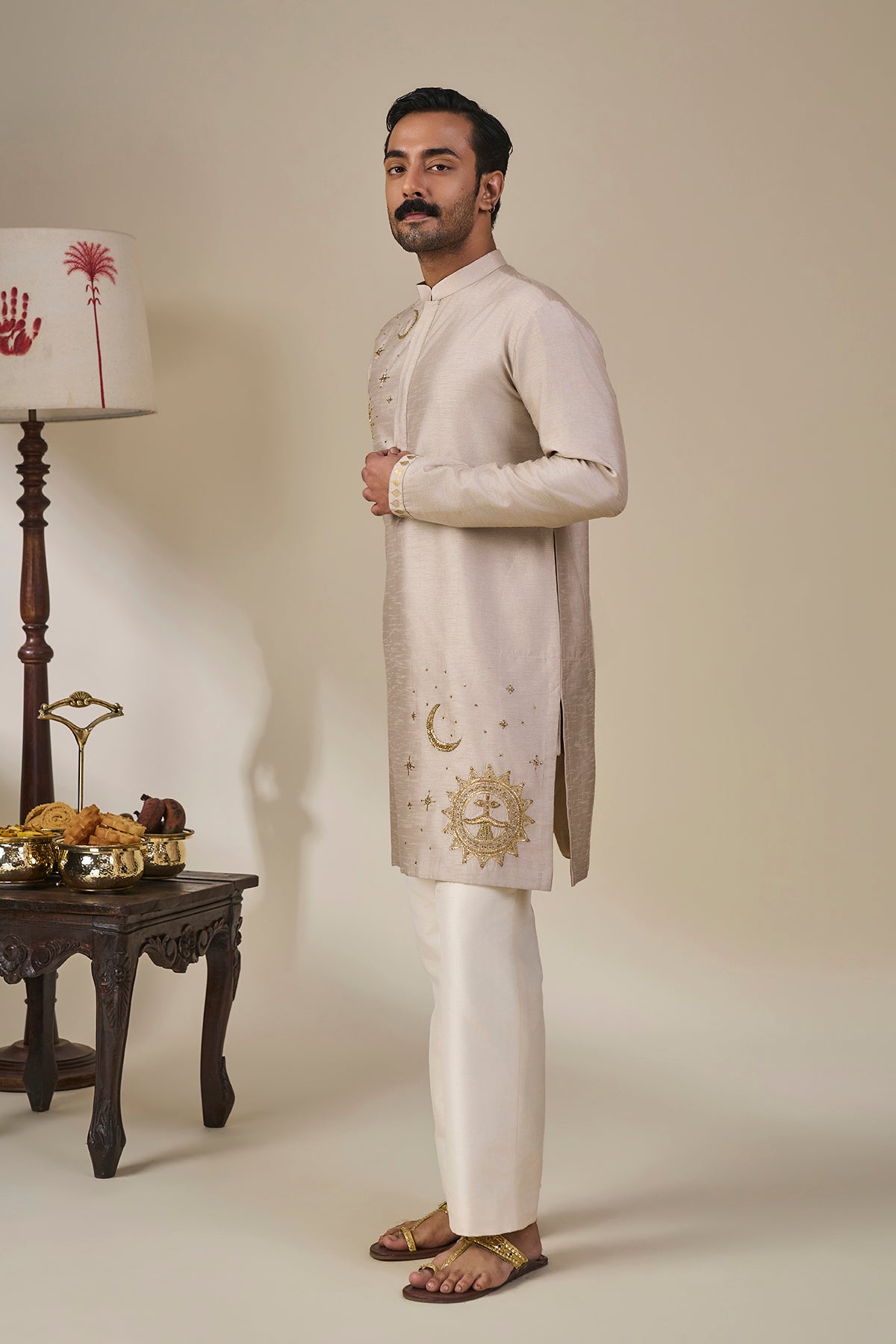 Grey Astral Bloom Kurta Set