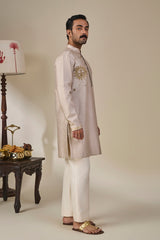 Grey Astral Bloom Kurta Set