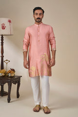 Salmon Pink Backwater Postcard Kurta