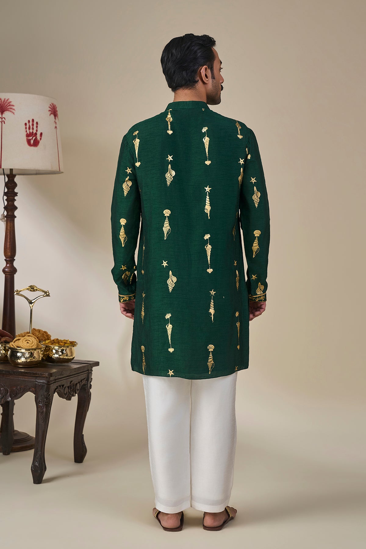 Bottle Green Kochi Conch Kurta