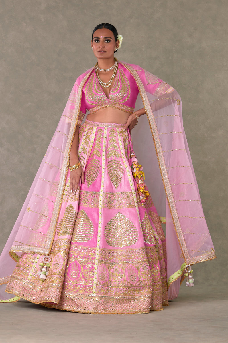 Barfi Pink Paan Patti Lehenga Set