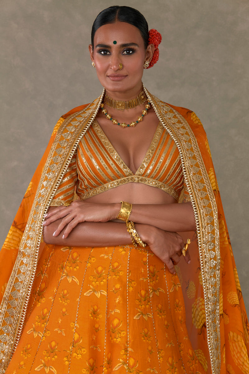 Rust Narangi-Bagh Lehenga Regular Price