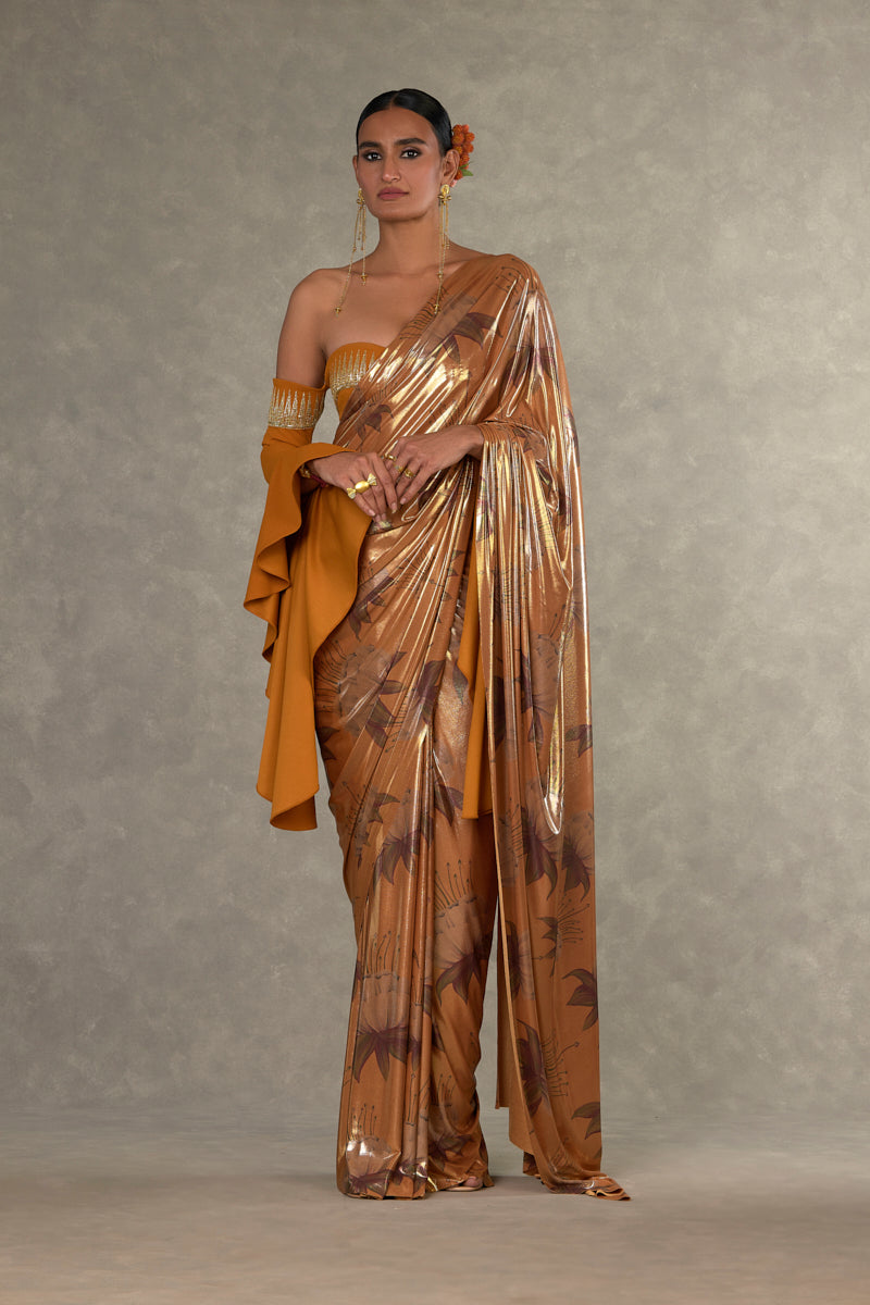 Ochre 'Masakali' Saree